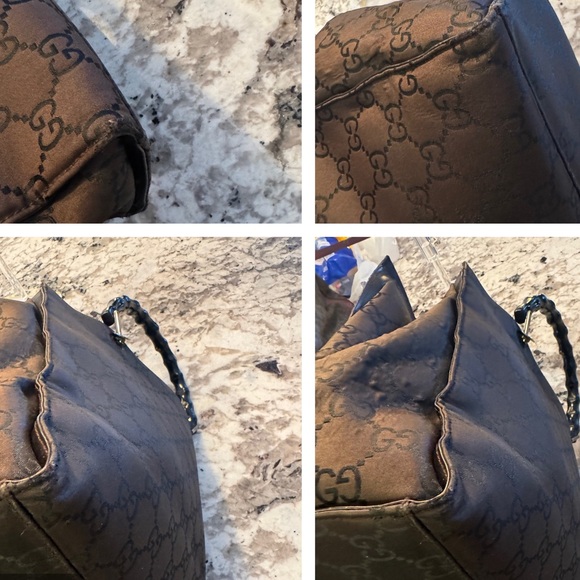 Authentic Gucci GG Canvas Tote with Bamboo-Style Handles w/ COA - Picture 9 of 15